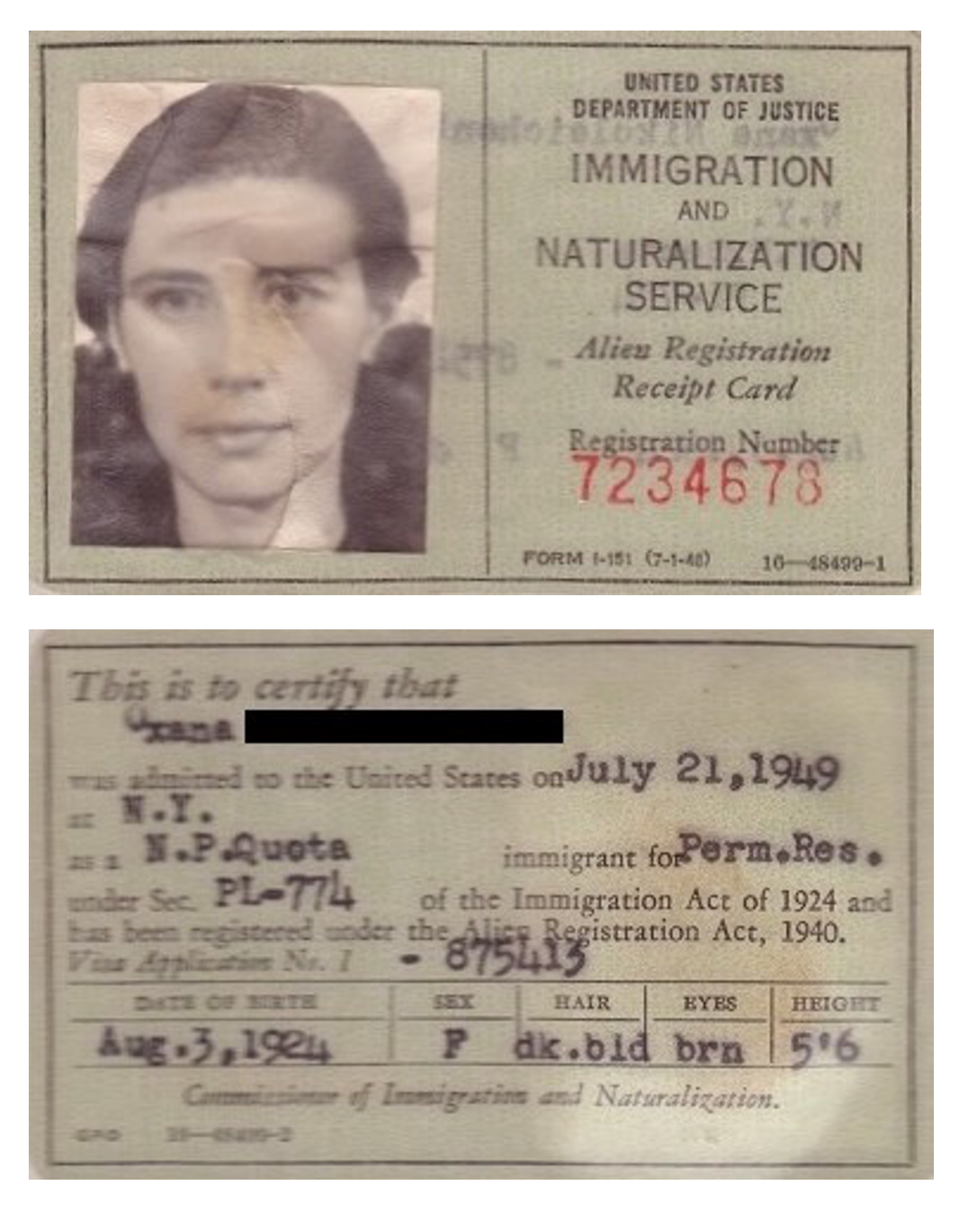 Green Card 1949 года