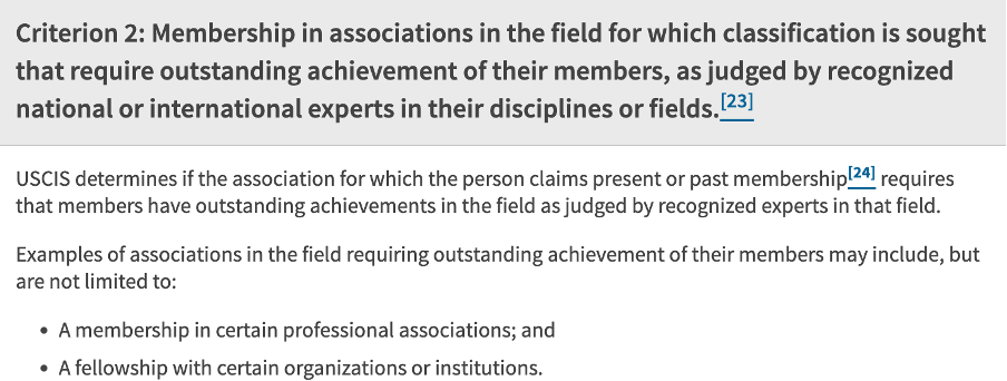 USCIS membership screenshot
